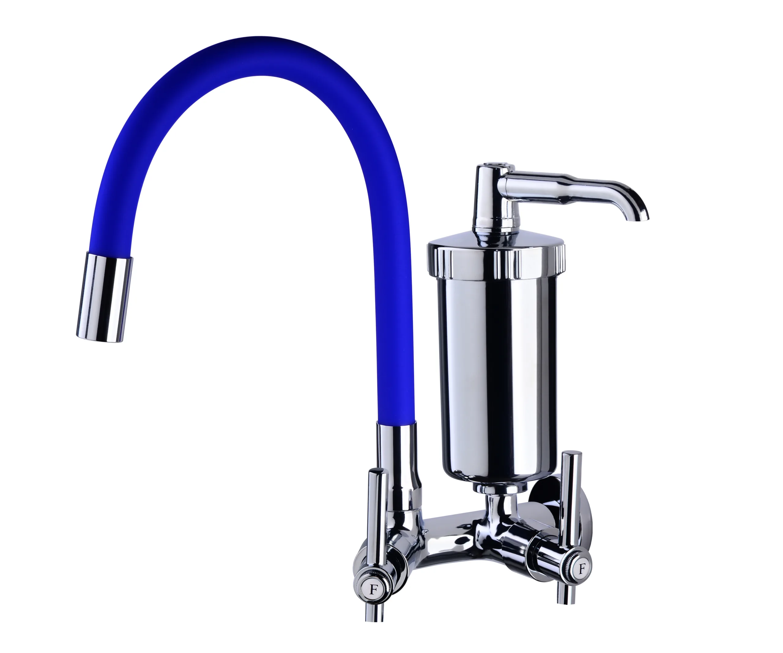 Torneira De Parede Filtro Abs Para Cozinha Tubo Flex Blue